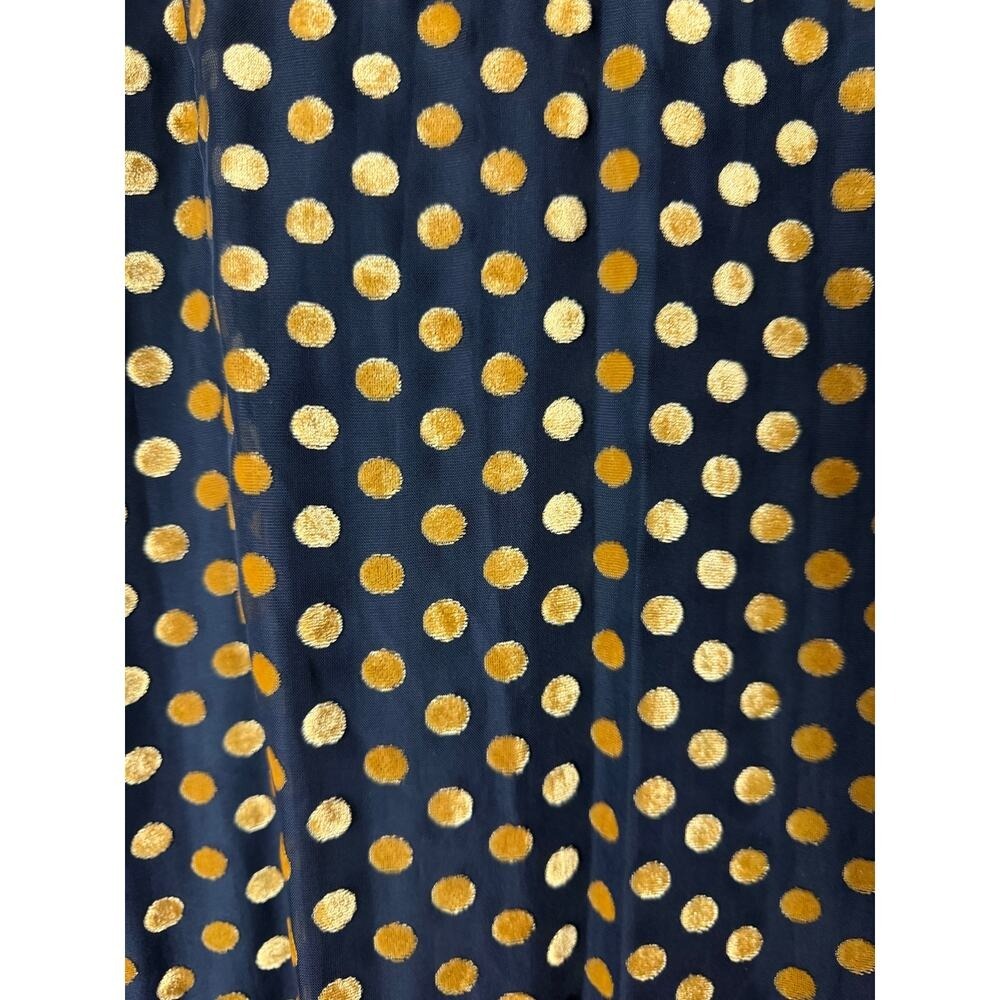 RHODE Dress Black Gold Polka Dot Fall Wedding Guest Cocktail Ruffle - Picture 9 of 13